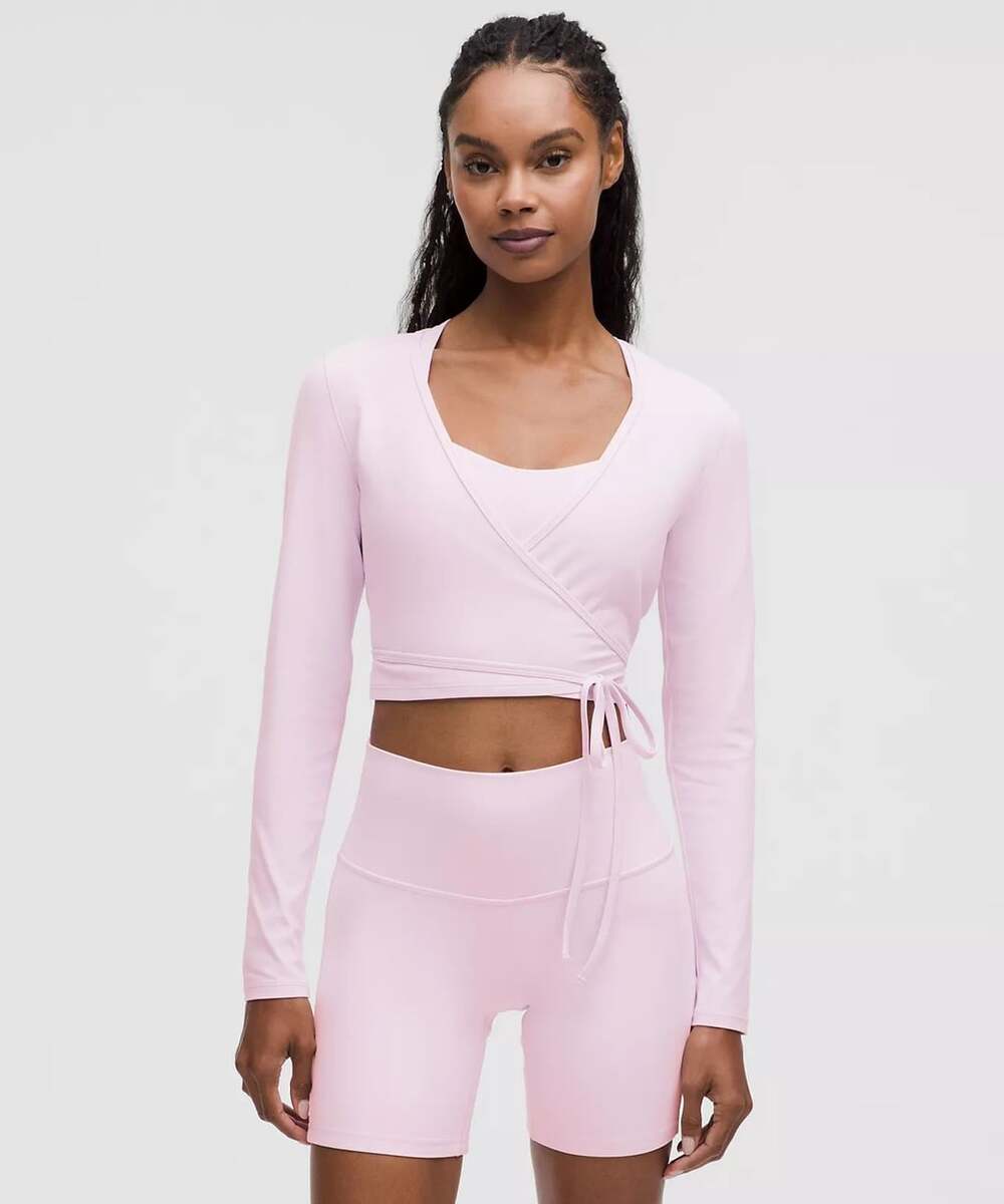 Lululemon Nulu Long-Sleeve Cropped Wrap Pink Mist